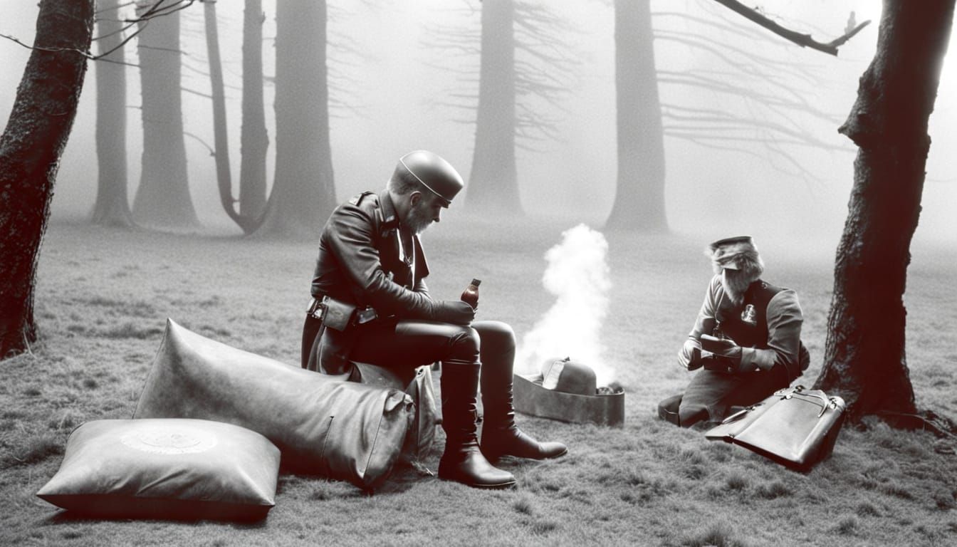 Dark Snowy Forest with Ethereal Green Sky Lights