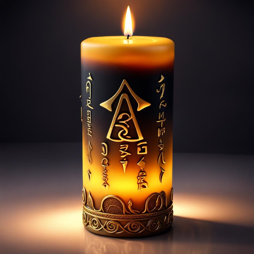 Rune-Lit Candle