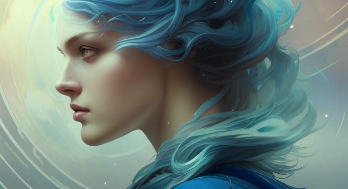 Aeolus, God of Wind Portrait with Starry Eyes