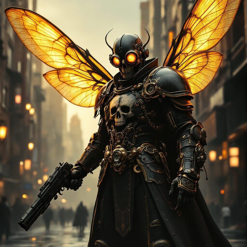 Steampunk Warrior in Flight