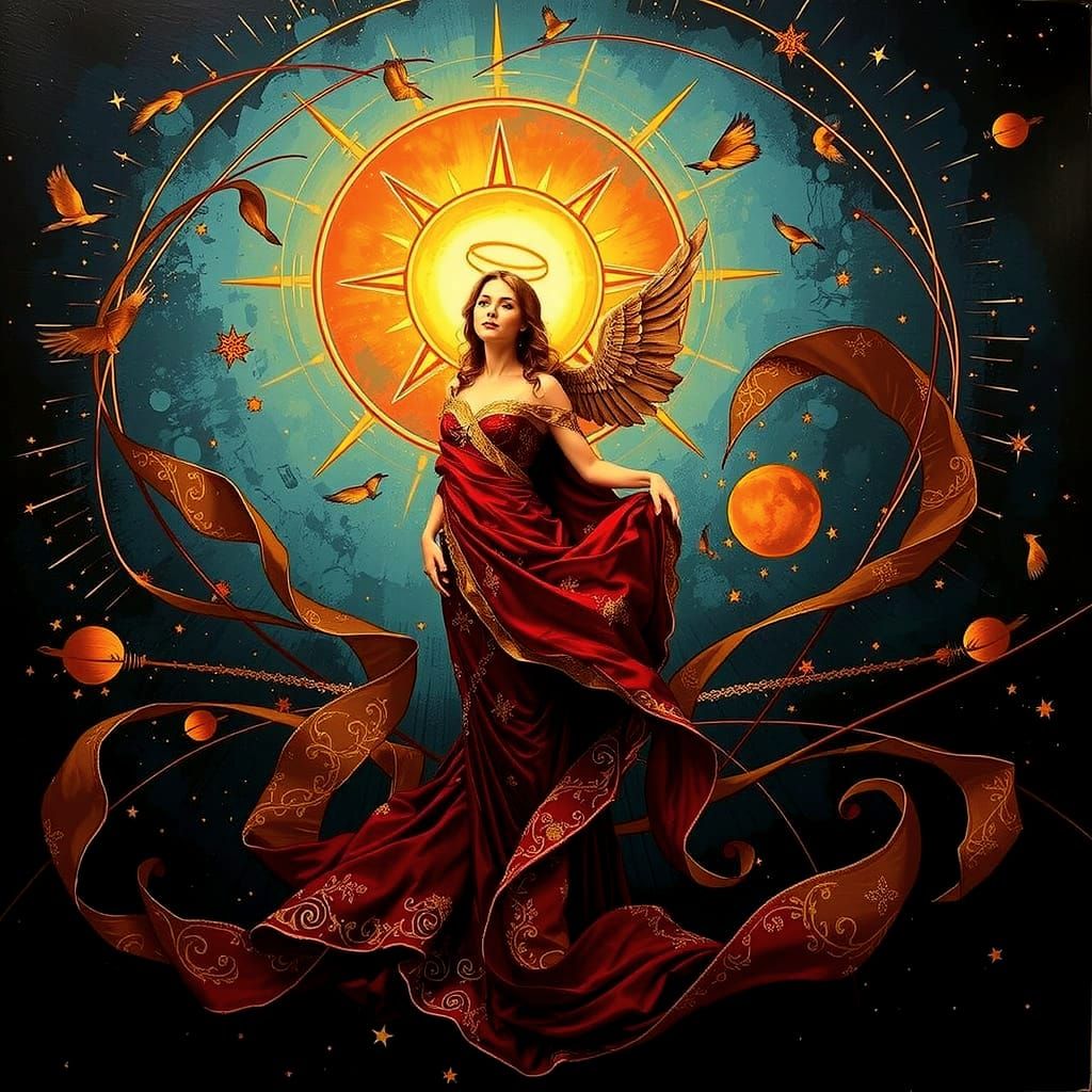 Divine Femininity Celestial Vision with Golden Halo