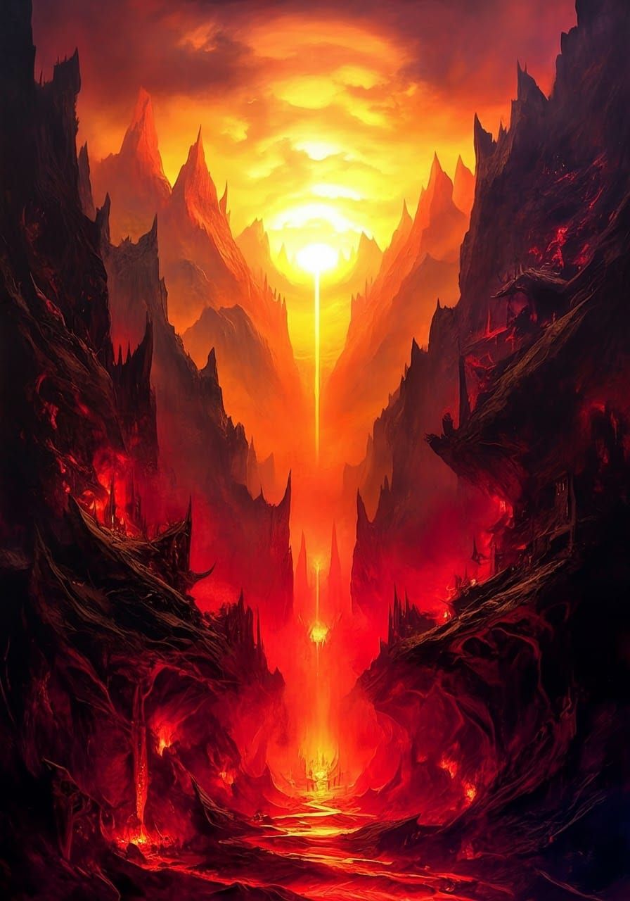 Hellish Underworld: Textured Oil Painting by Giger