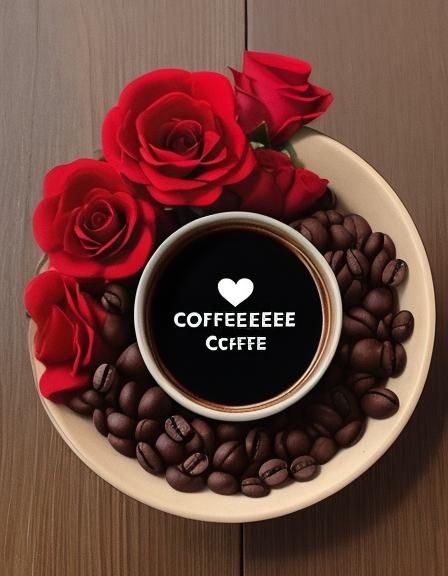 Detailed Coffee Still Life with Red Accents