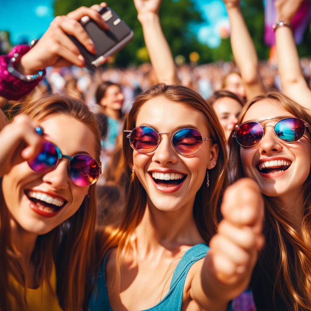 Joyful Selfie Portrait at Vibrant Festival