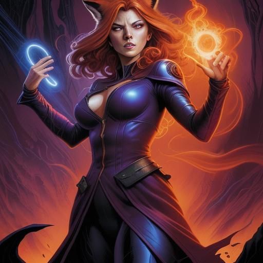 Mystical Fox Unleashes Dark Magic in Comic Art