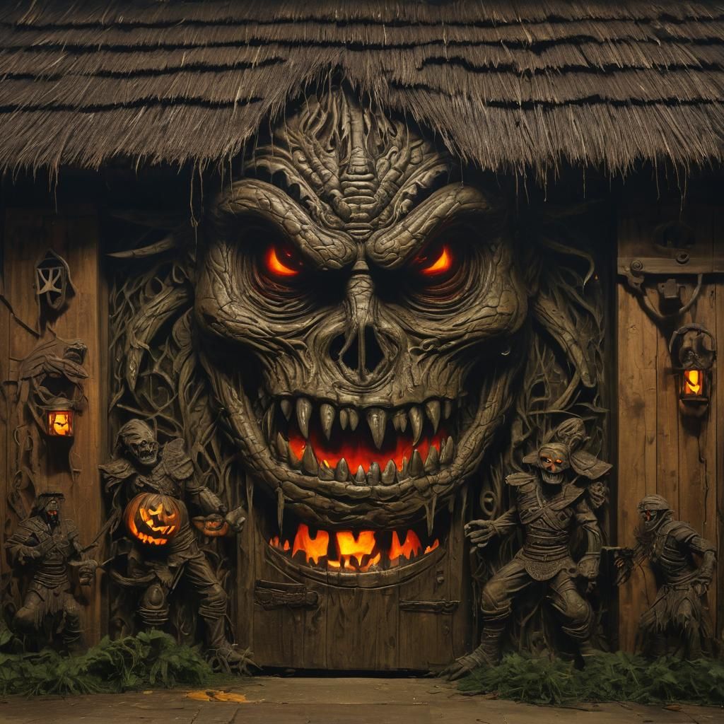 Swamp Monster Graffiti Art with Anglo-Saxon Figures