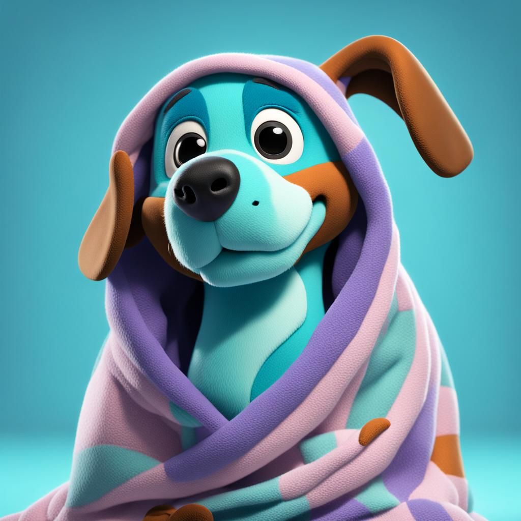 Baby Huckleberry Hound Plush: 3D Digital Art