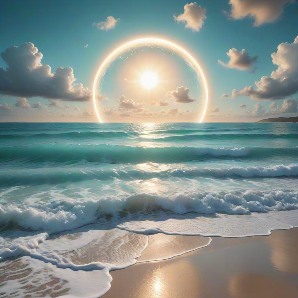 Golden Cloud Portal in Celestial Serenity