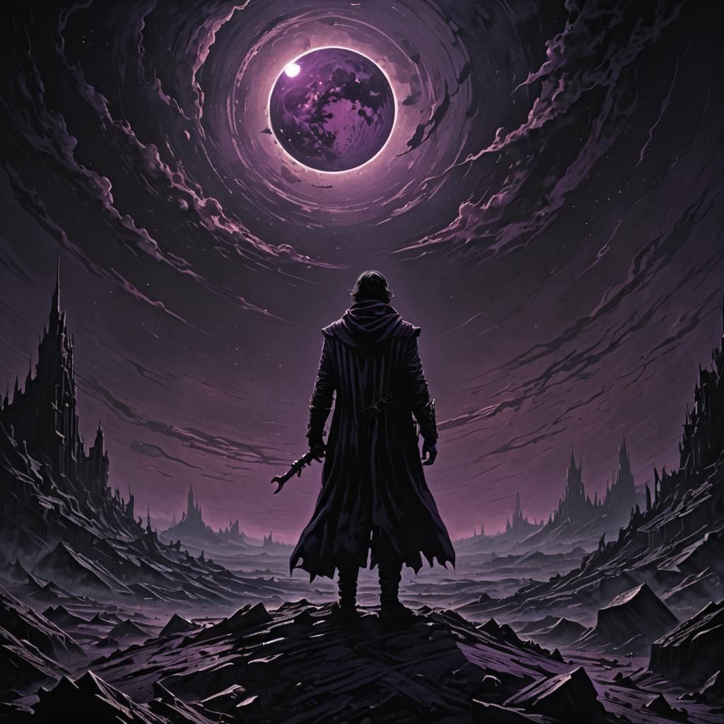 Eerie Figure in Deep Space Horror Art