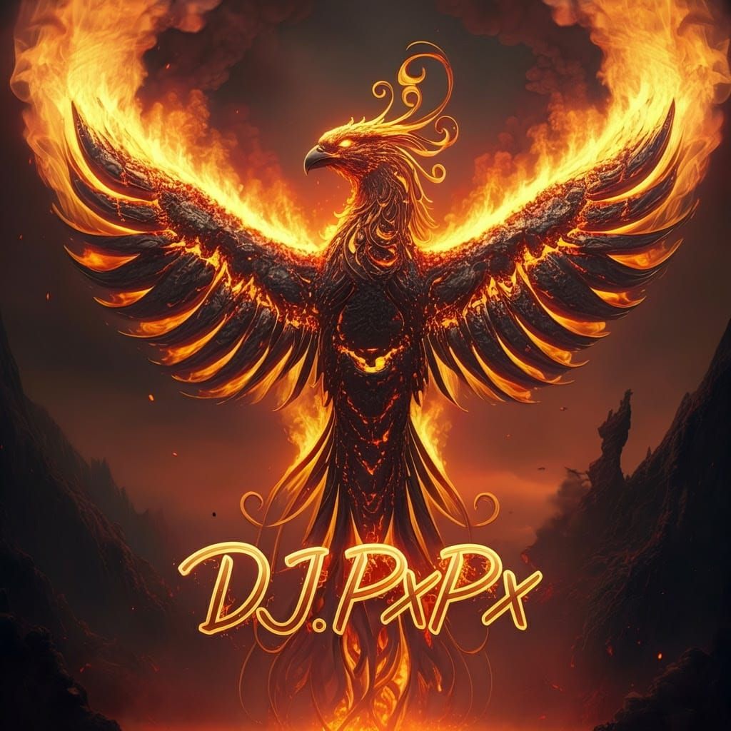 Hyperrealistic Phoenix Ascends into the Sky with Molten Lava...