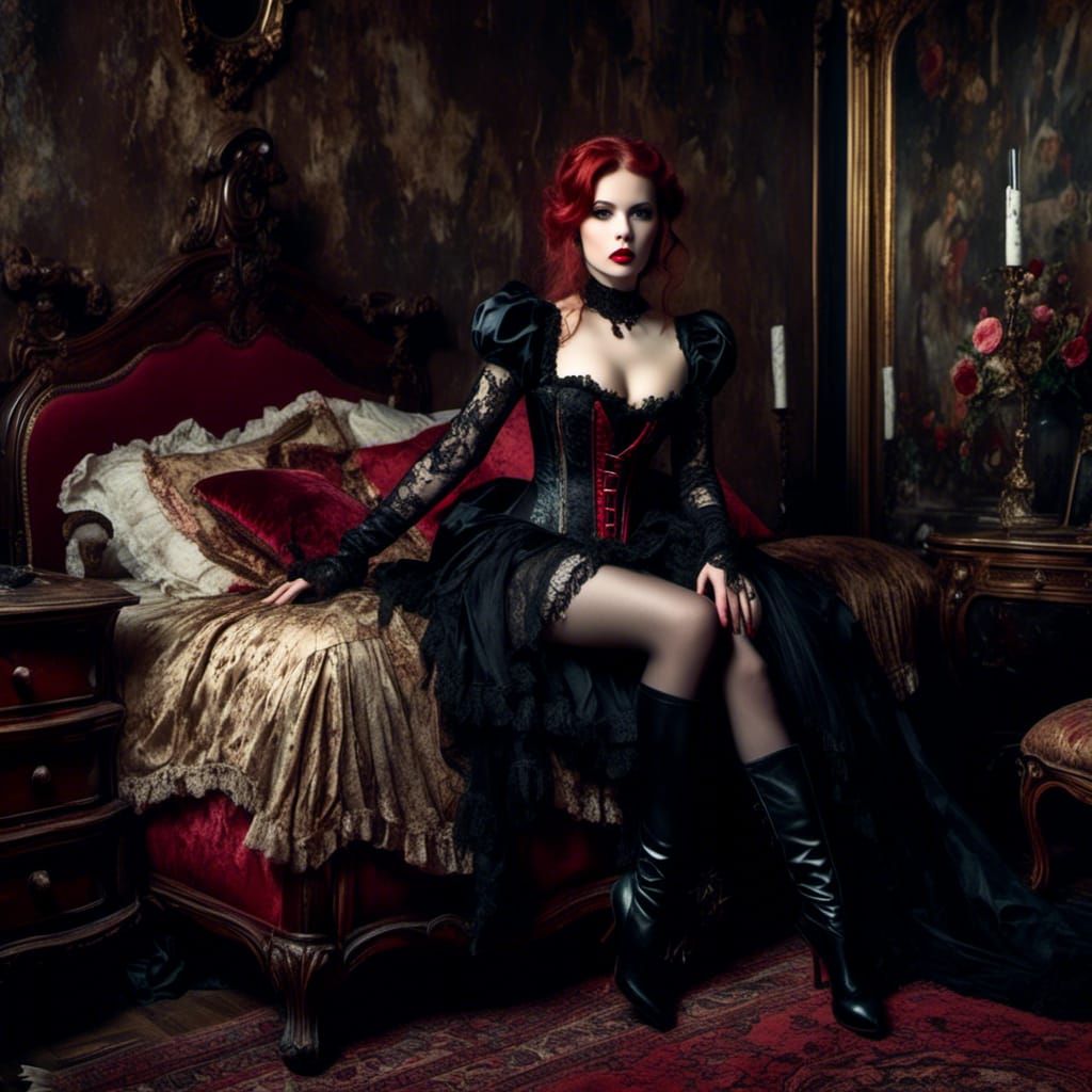 Gothic Noir: Snow White in Latex Corset