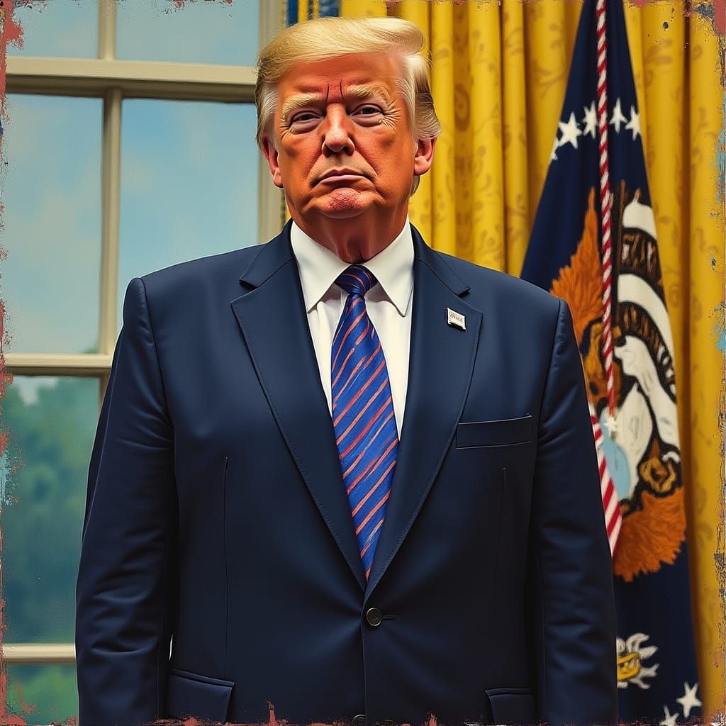The President in Lucian Freud-Inspired Brushstrokes