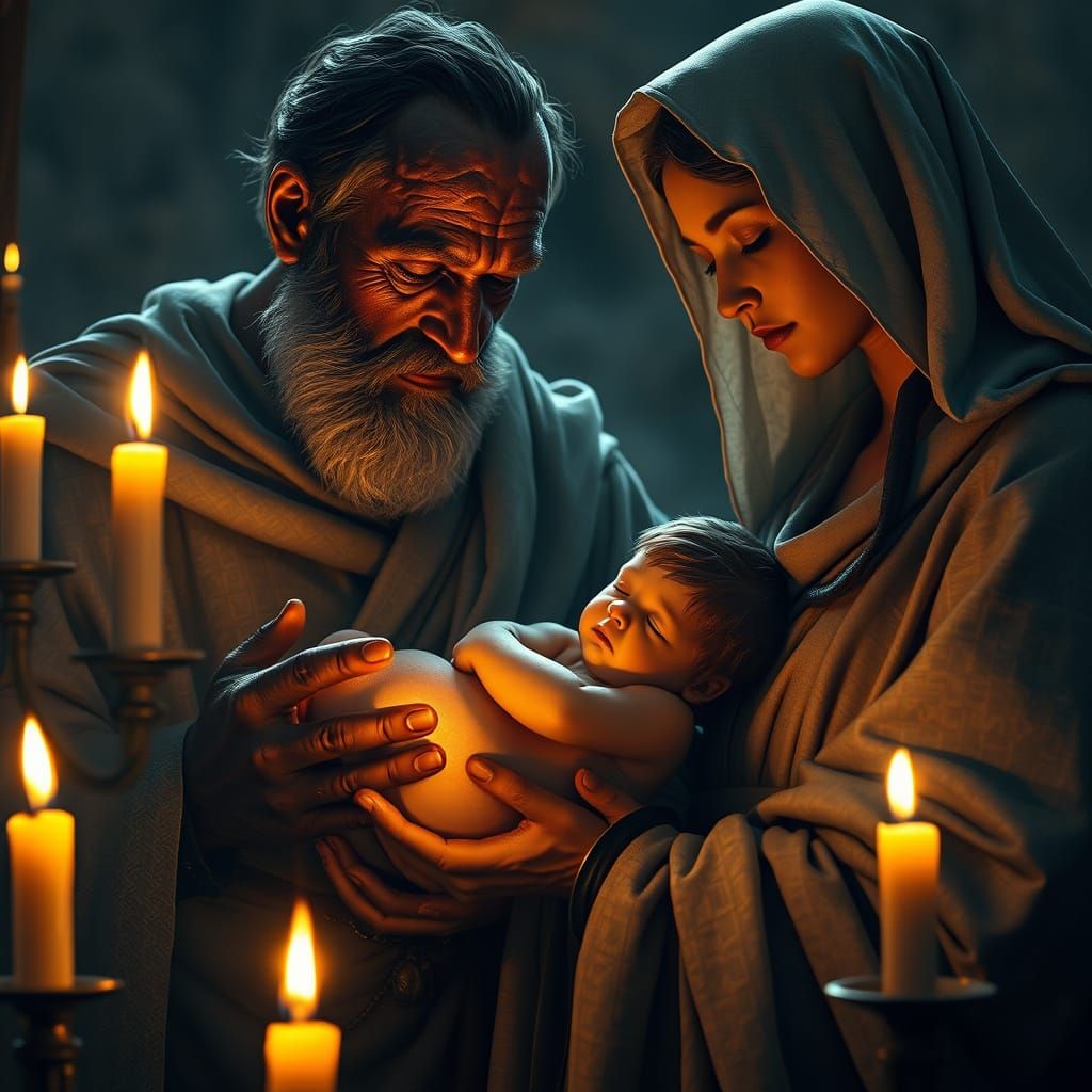 Simeon and Mary in Golden Candlelight