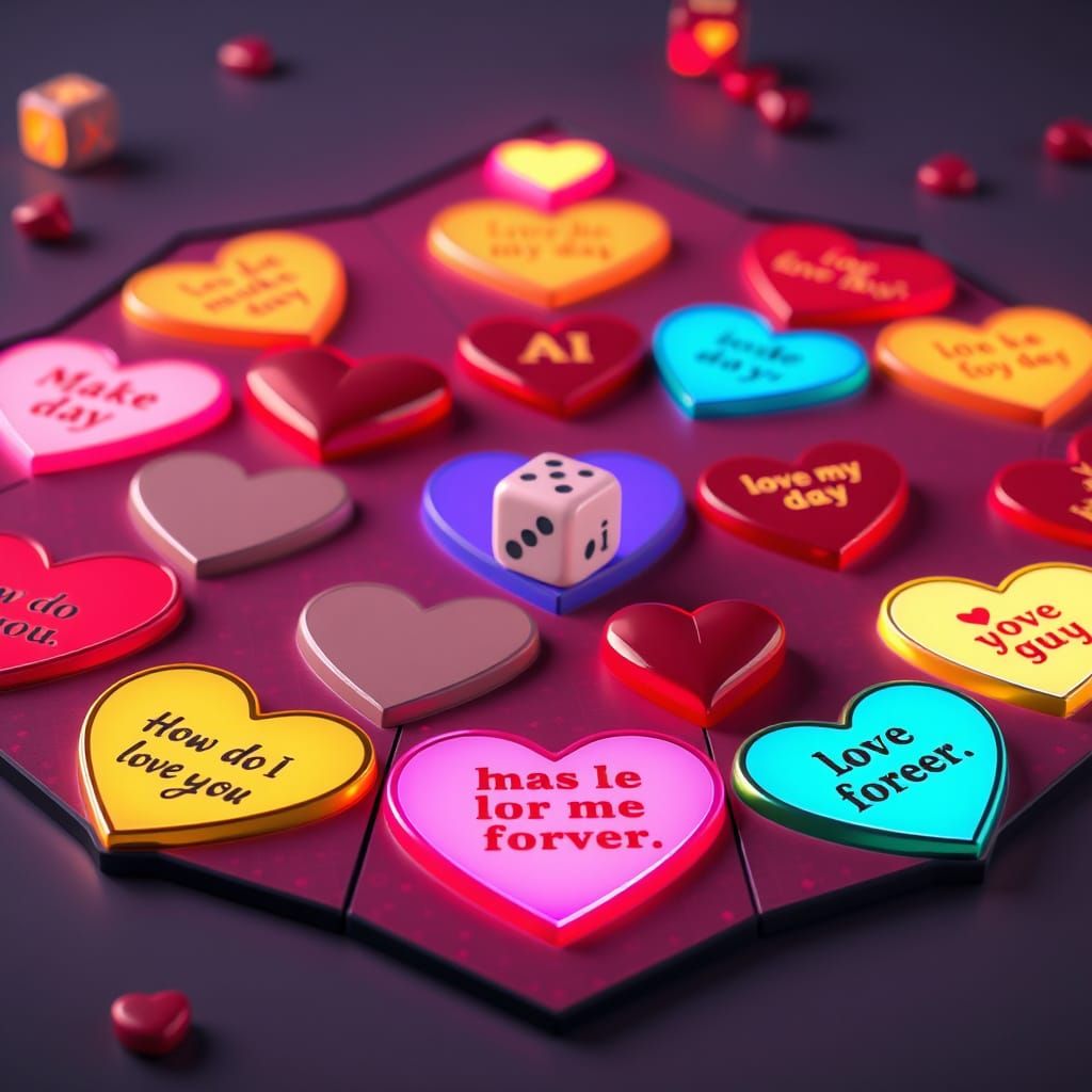 Hearts of Love Board Game in Vibrant Colors