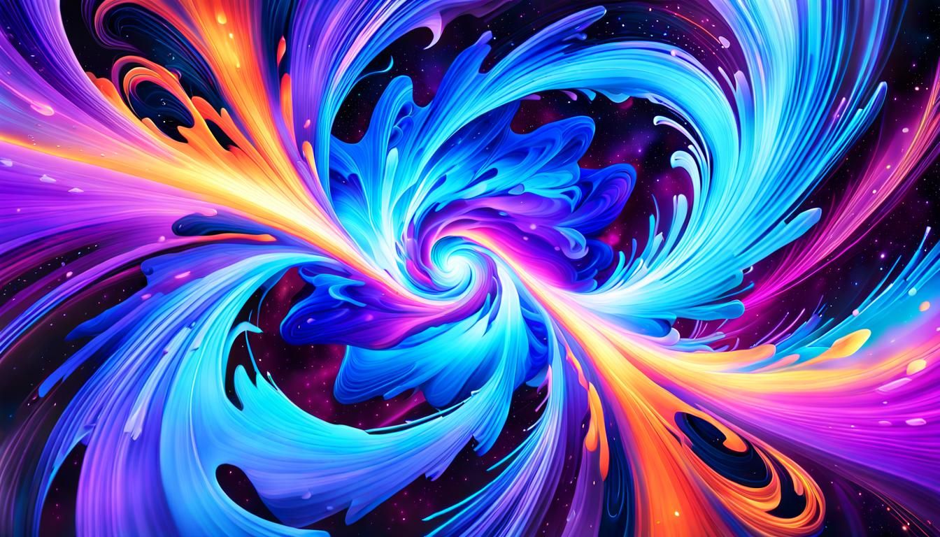 Vibrant Cosmic Star Cluster Formation in Digital Art