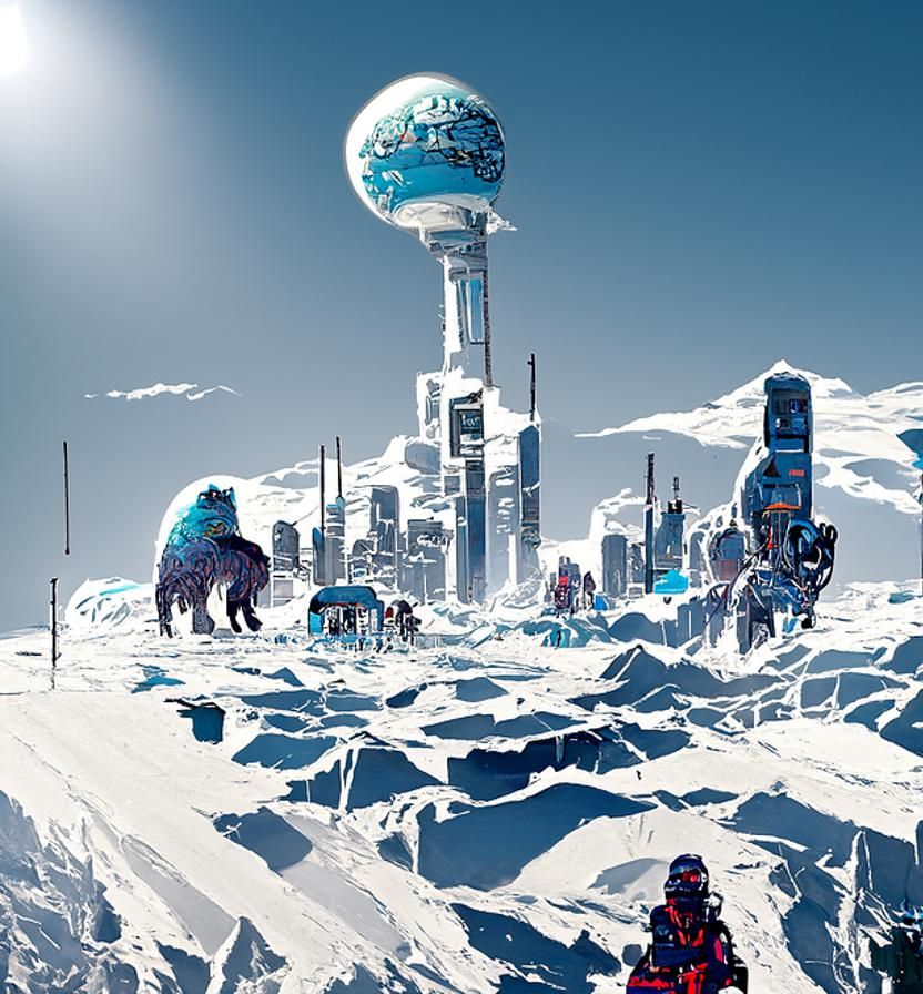 Colorful Antarctic City in OMEGA ICE AGE