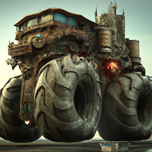 Mad Max Bus with Monster Truck Wheels