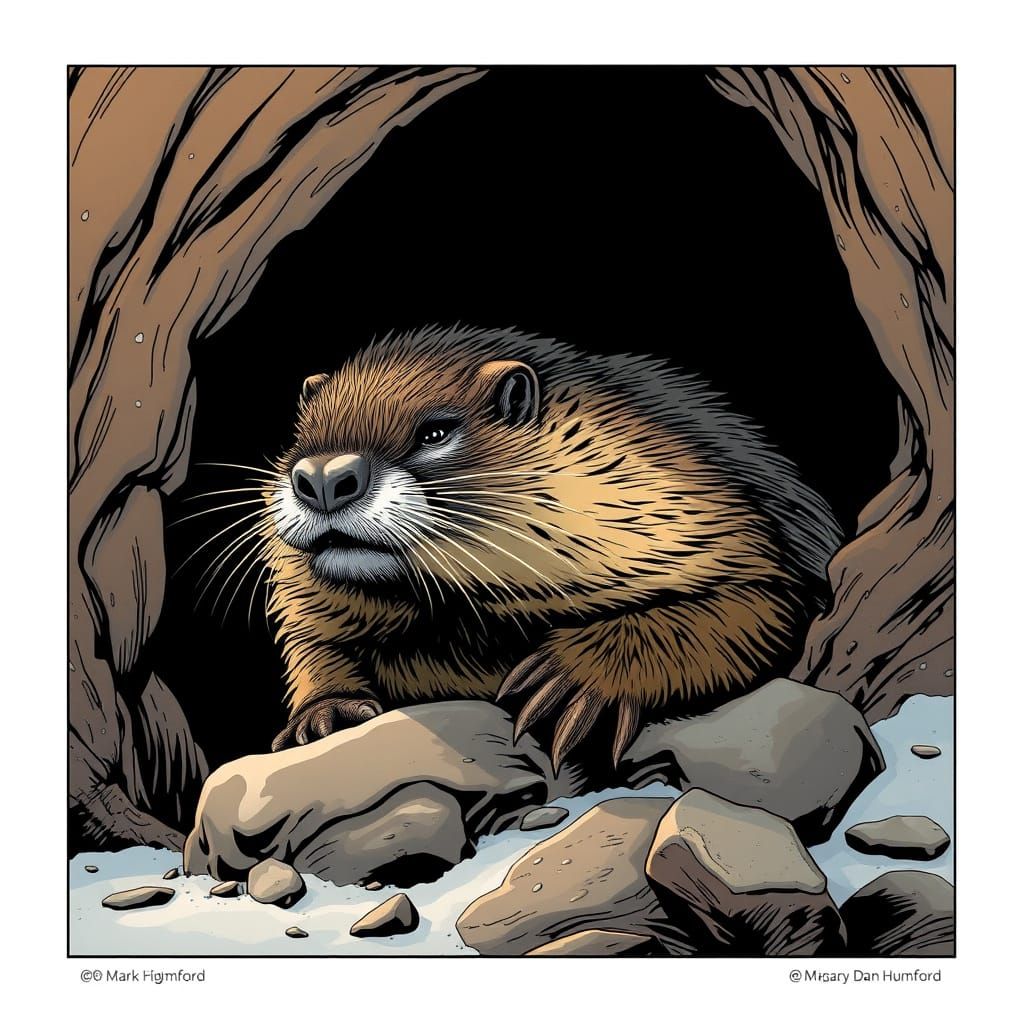 Marmot Unfurls from Winter Slumber in Vibrant Comic Book Sty...