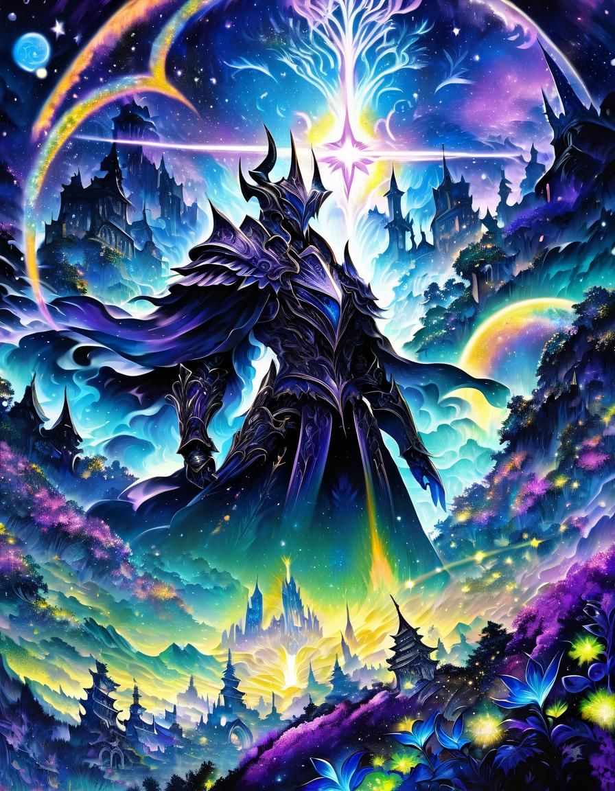 Ethereal Demon Knight Unveiled in 8K Josei Manga Style