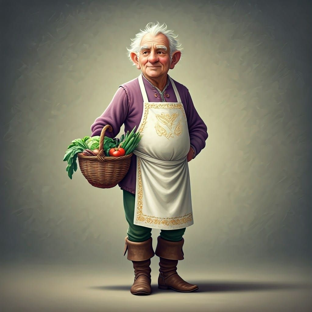 Whimsical Gentleman in Rich Plum and Moss Green Attire