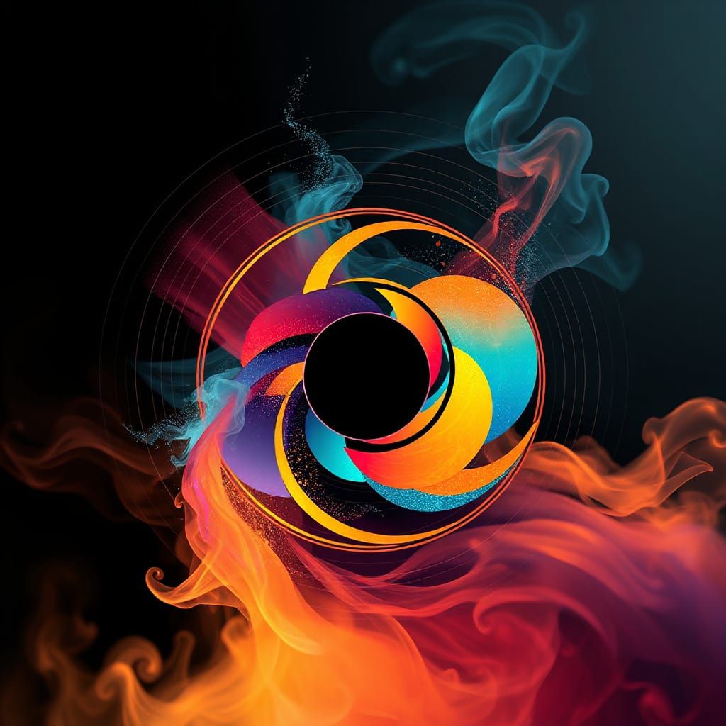 Golden Harmony in Swirling Geometric Forms