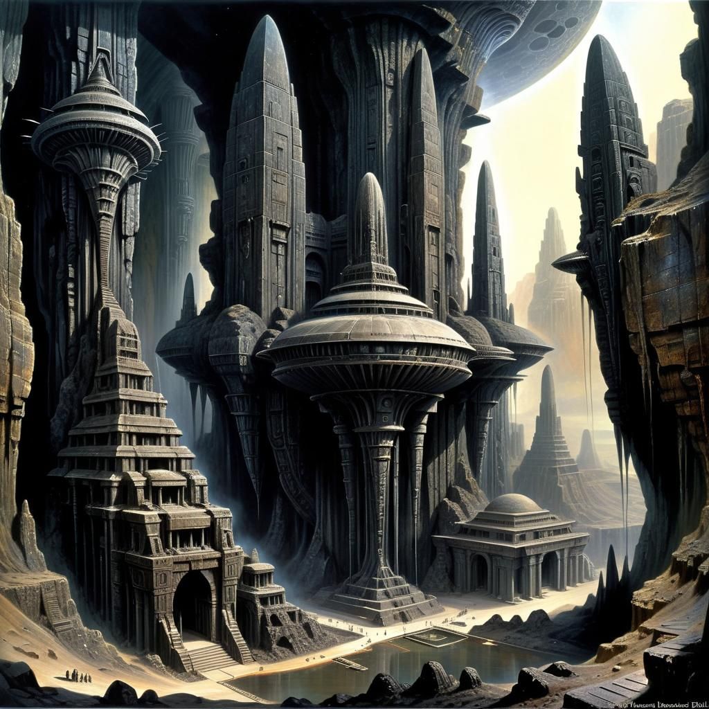 Monumental Sumerian Temple Dreamscape in Sinister Light