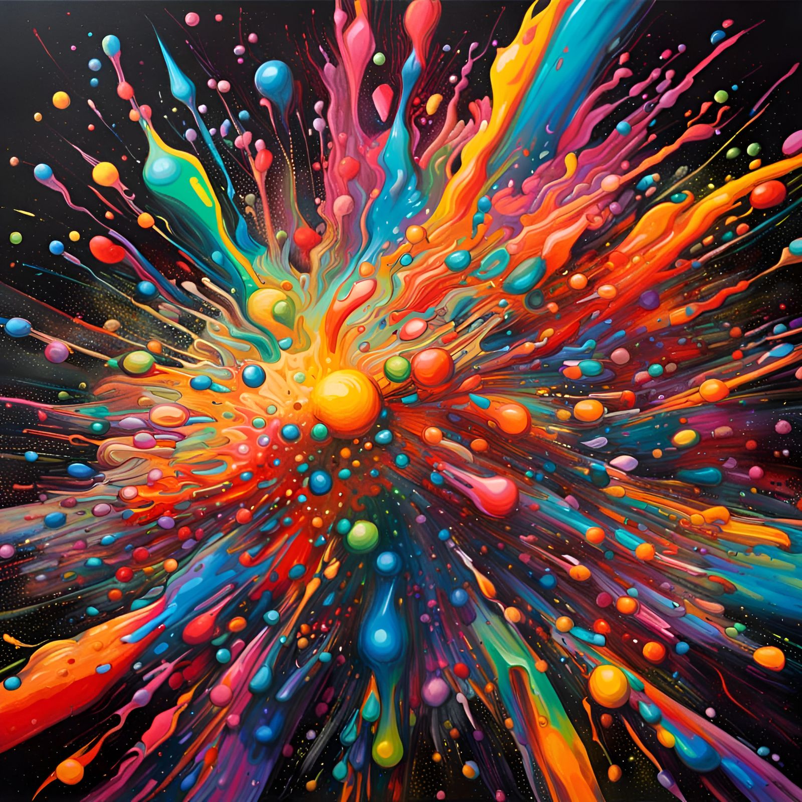 Colorful 3D Rendering of the Big Bang Explosion
