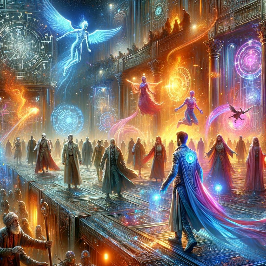 Time Traveler's Tour Guide in Vivid Historical Scene