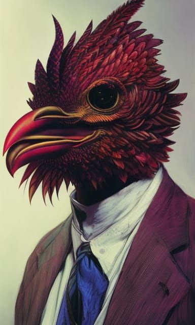 Chicken in Necktie: Psychedelic Comic Book Art