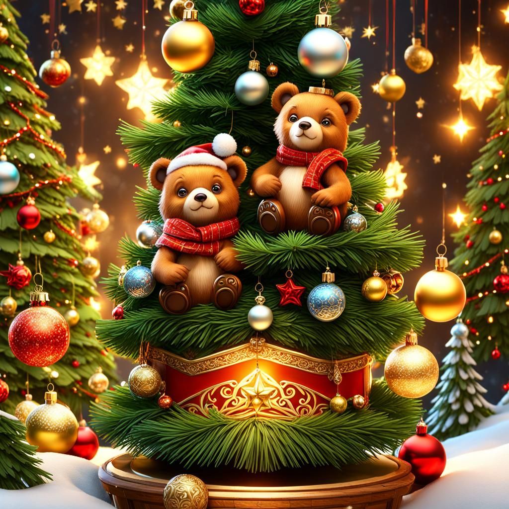 Bear christmas tree