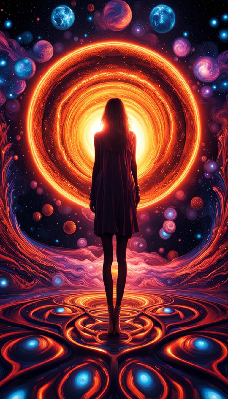 Neon Supermassive Black Hole with 3D Effects