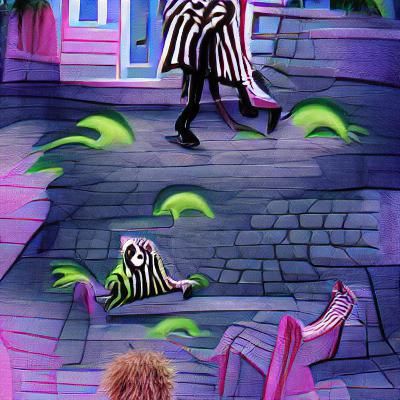 Beetlejuice Digital Art: Eccentric Character Portrait