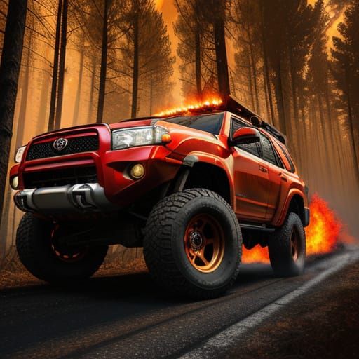 Dragon-Headed 4Runner Speeds Through Fantasy Forest