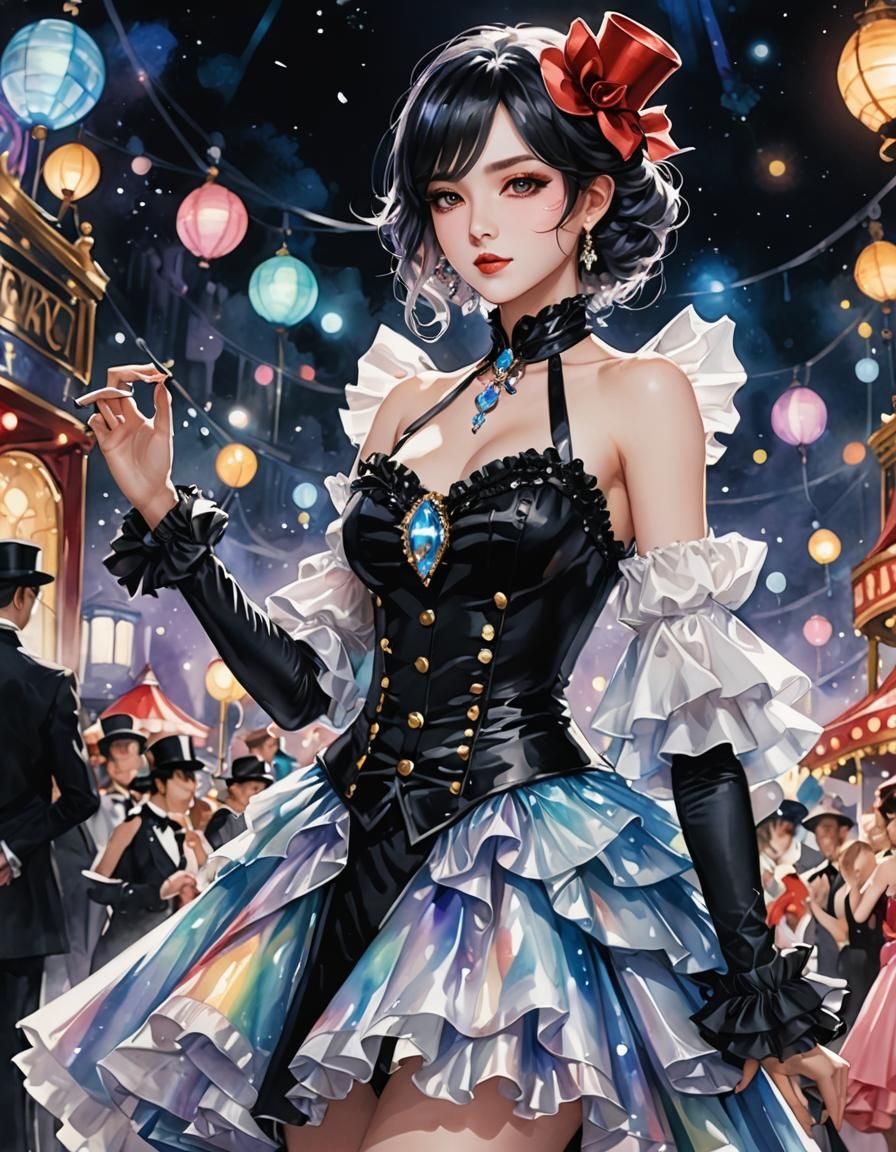 Iridescent Ringmaster in Watercolour with Bokeh Background