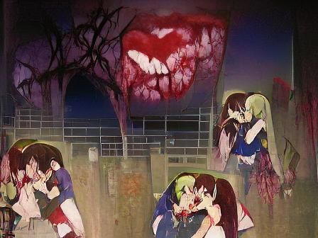 Zombie Girl Kisses Vampire Girlfriend