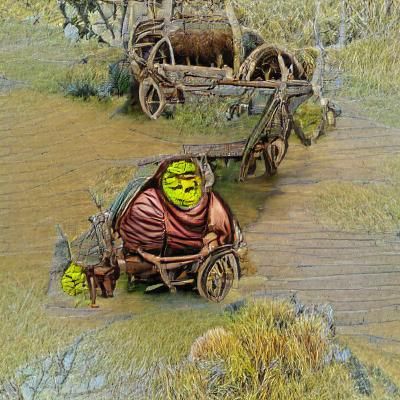 Ogre Stealing Wagon