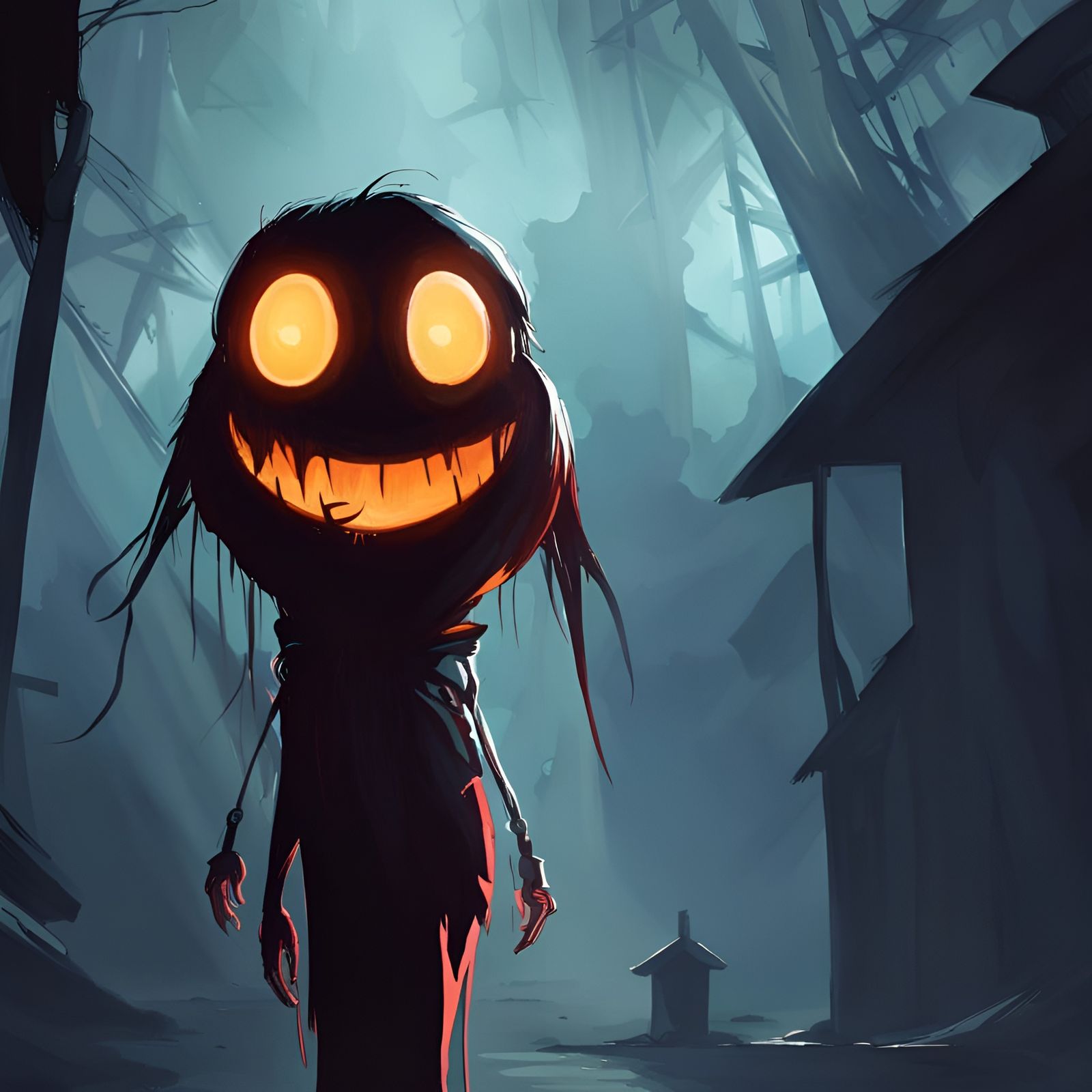 Sinister Figure in Darkness: Matte Painting