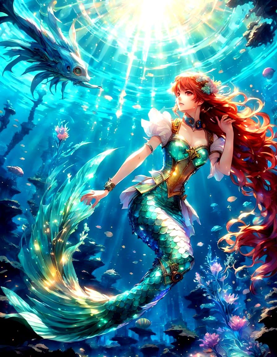 Mystical Solar System in Vibrant, Shimmering Colors