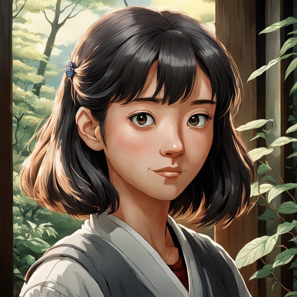 Girl's Portrait in Ghibli Style