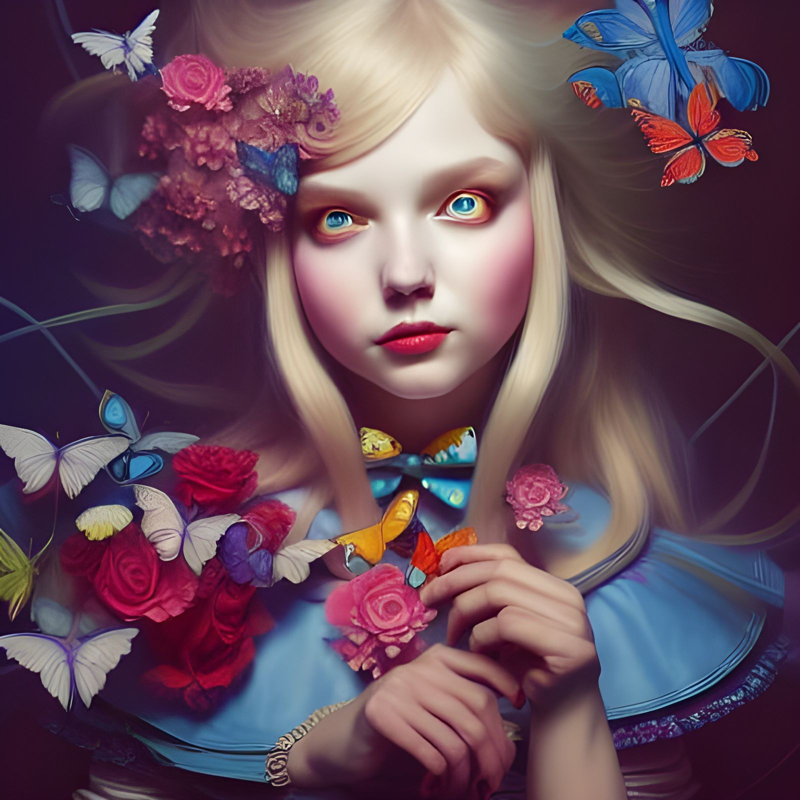 Alice in Wonderland: Hyperdetailed Fantasy Art Painting