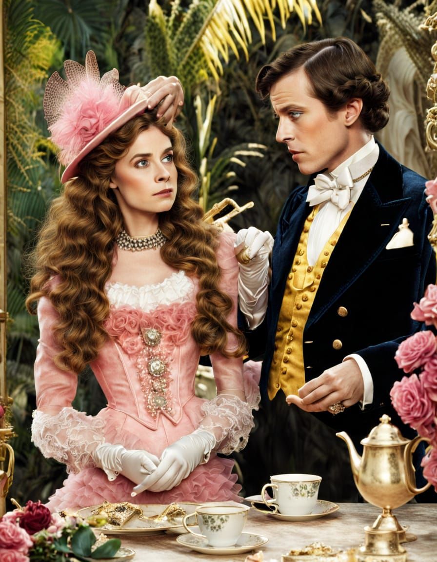 Regency Era Society Satire in Elegant Oil Painting