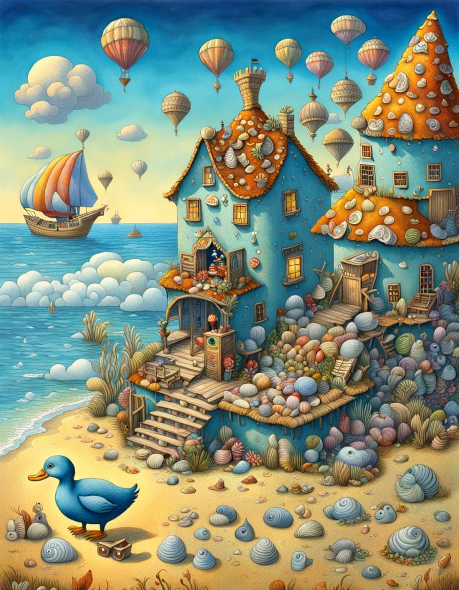 Troll's Beach Holiday: An Adorable Watercolor