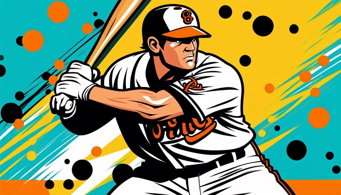 Baltimore Orioles Player in Pop Art Style