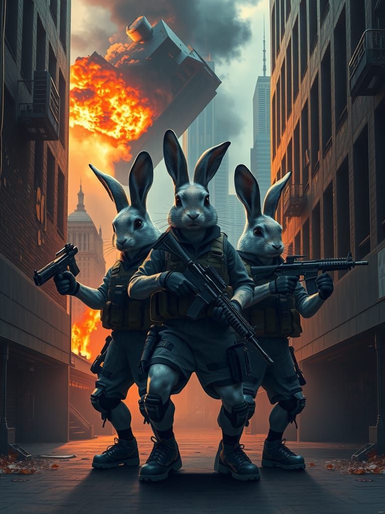 Rabbit Squad Triumph in Collapsing Cityscape