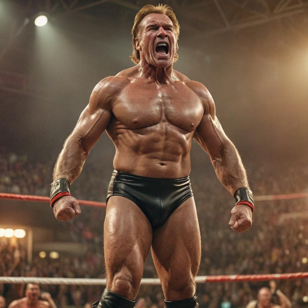 Triumphant Dutch Wrestler in Golden Hour Light