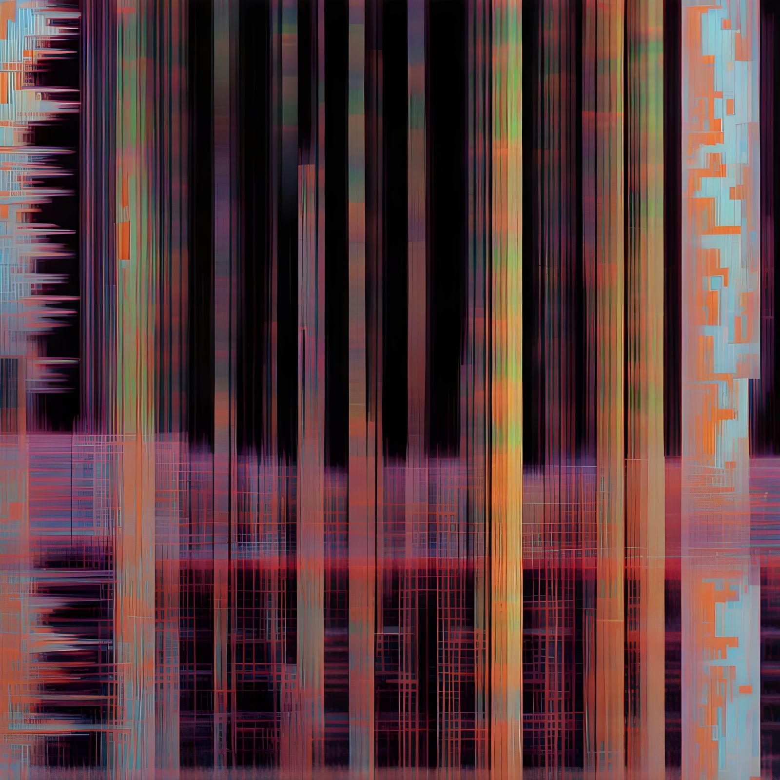 Glitched Digital VHS Aesthetic Art Piece