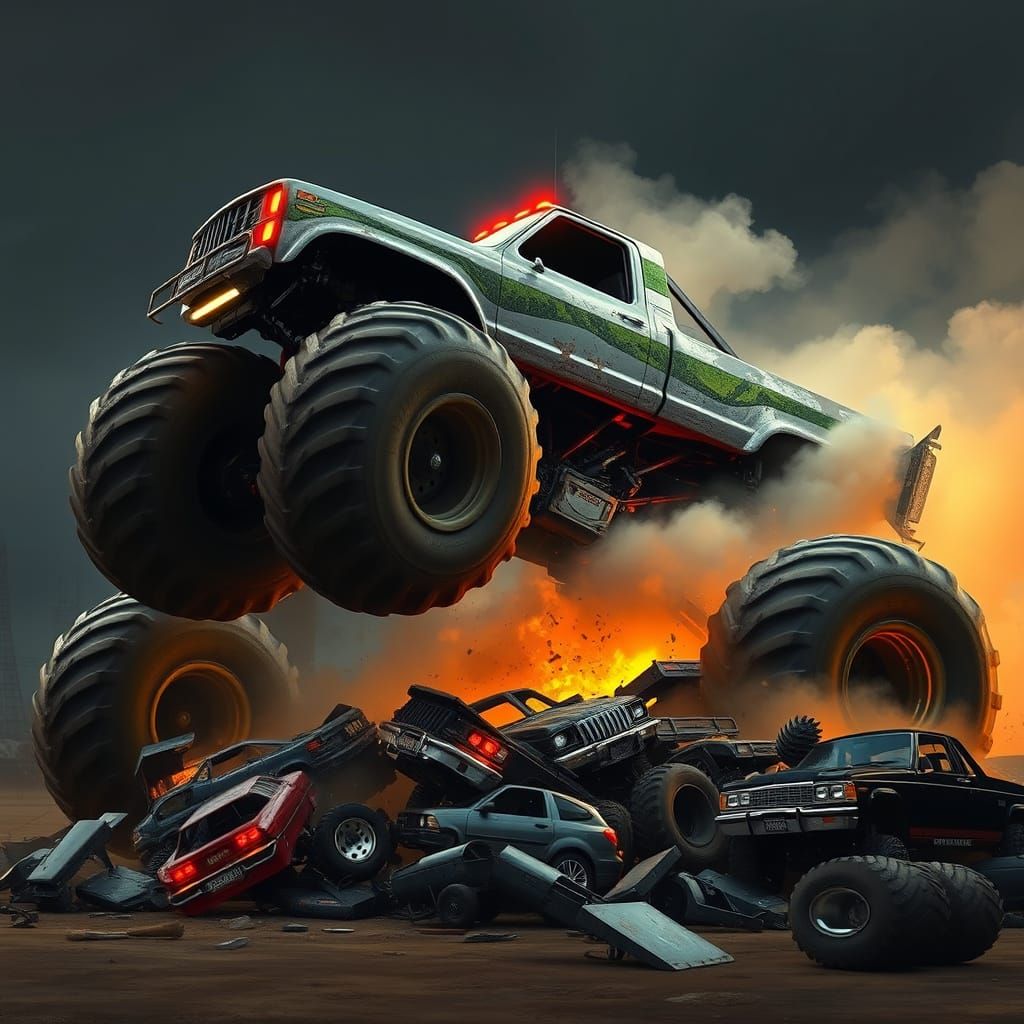 Gritty Grave Digger Monster Truck Performs Death-Defying Whe...