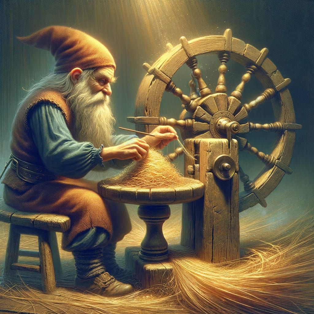 Gnome Spins Straw into Gold: Matte Painting