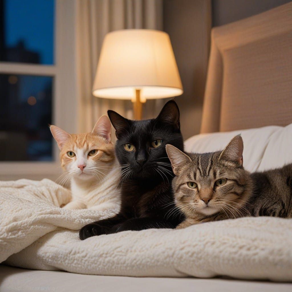 Warm Winter Cats Snuggle Up in Cozy Bundles
