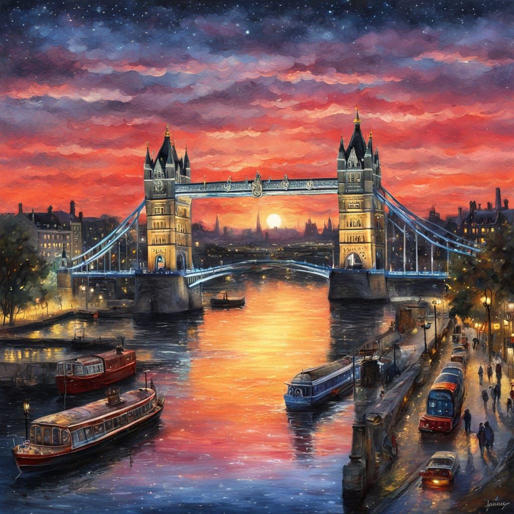 Whimsical Steampunk London at Golden Hour